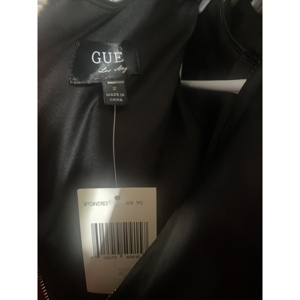 GUESS Dress Black Faux Leather & Black Shimmering‎ Fabric  Size 2  Zipper - Picture 12 of 12